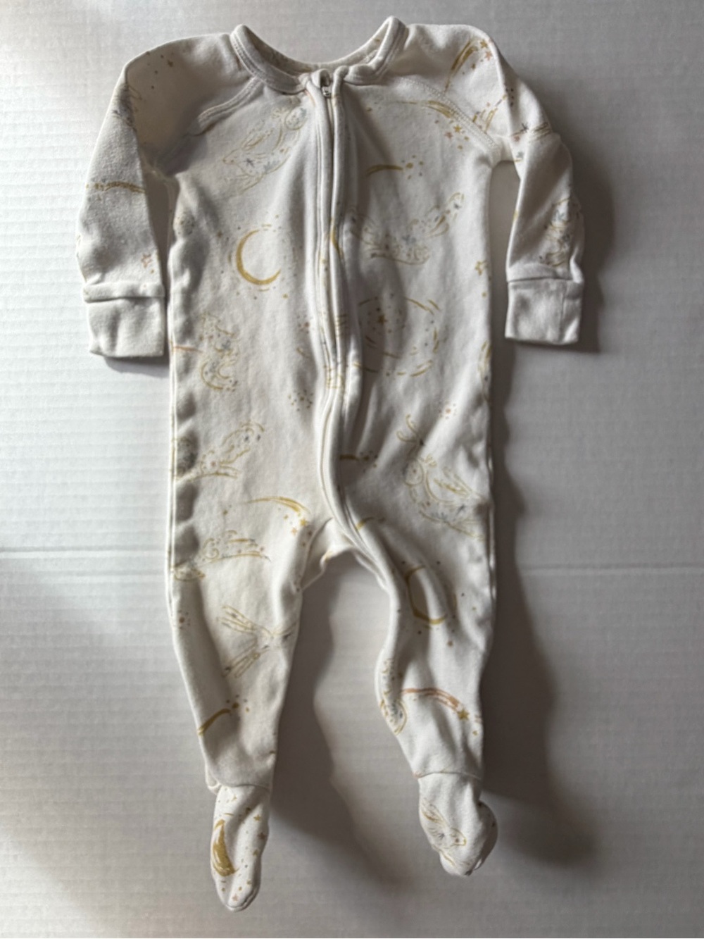 Pehr Baby Celestial Moon Stars Organic Cotton Footed Pajamas 0-3M